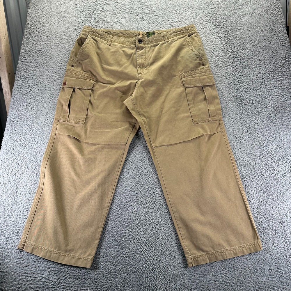 Timberland Pant Mens 42x30 Brown Cotton Cargo Straight Tactical Utility Workwear